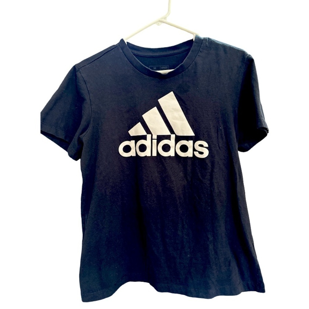 WOMENS ADIDAS REGULAR FIT TEE CLASSIC SIZE MEDIUM BLACK AND WHITE